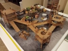 Tabletop Industrial Terrain CNC/Laser Cut 3D Printer Model