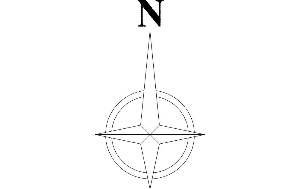 Arquivo dxf do símbolo da seta do norte