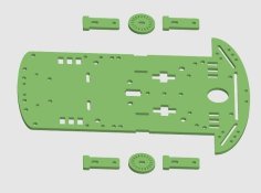 2WD Laser Cut Robot Chassis 3D Printer Model