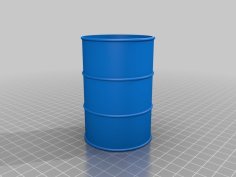 Empty Oil Drum 1/10 Scale 3D Printer Model