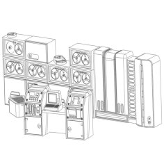 28mm Postapocalyptic/sci-fi/retro Building Details: Computer Room Set 3 3D Printer Model