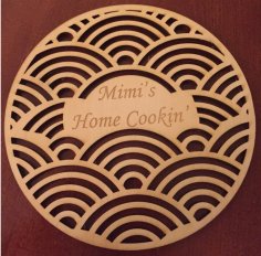 Laser Cut Trivet Seigaiha With Engraving Area SVG File