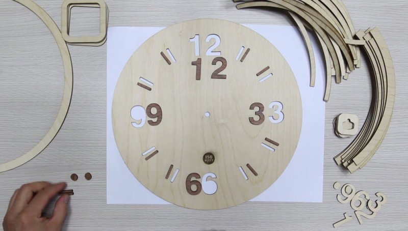 Laser Cut Wooden Wall Clock DXF File