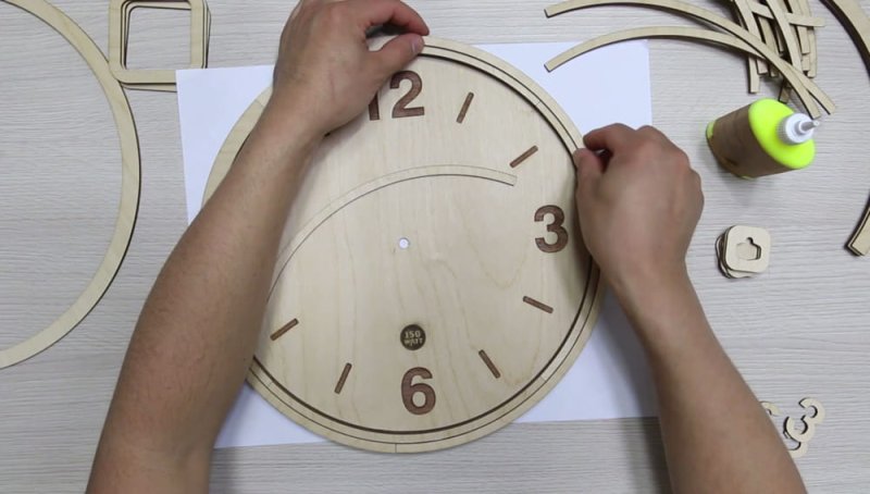 Laser Cut Wooden Wall Clock DXF File