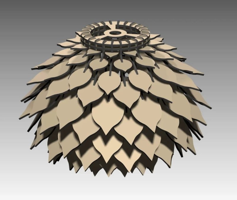 Laser Cut Wooden Pineapple Lamp