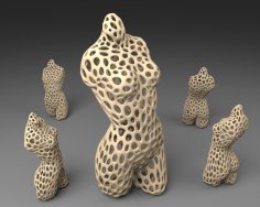 Pink Panther Woman – Voronoi Style 3D Printer Model