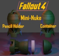 Fallout 4 Mini-Nuke Container And Pencil Holder 3D Printer Model