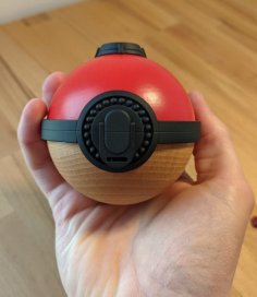 Hisuian Pokeball Based On A Wooden Ball FDM + SLA Parts 3D Printer Model