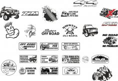 Off Road Stickers Pack Free Vector