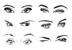Arte vetorial de olho feminino