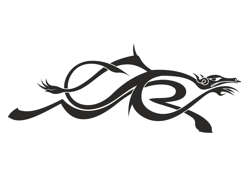 Vector de tatuajes de símbolo de dragón
