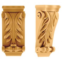 Medium Gothic Corbel Wood Carvin stl File