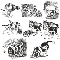 Векторная коллекция собак