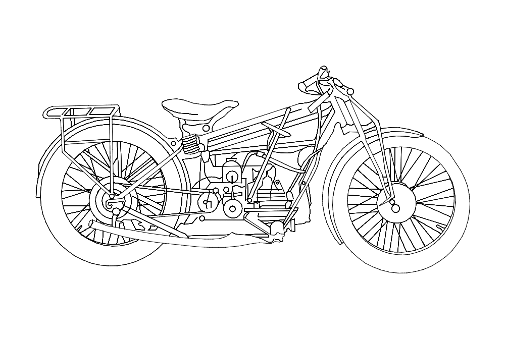 Download Motorcycle old dxf File Free Download - 3axis.co
