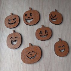 Laser Cut Selection Of Friendly Pumpkin Faces