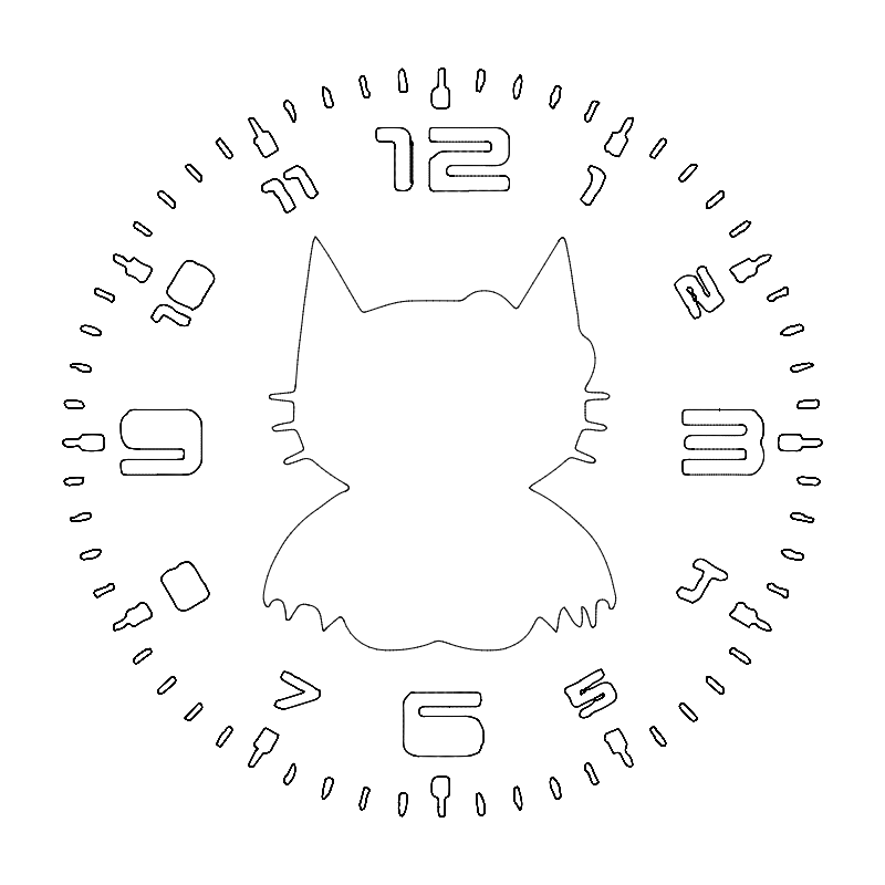 Часы Hello Bat dxf File