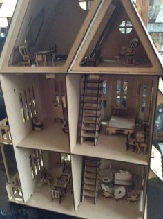 Laser Cut Dollhouse Furniture Set