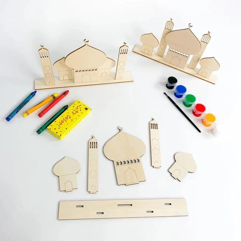 Laser Cut Little Muslim Masjid Wooden Activity Kit
