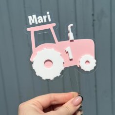 Laser Cut Personalized Tractor Birthday Cake Topper – 1st Birthday Cake Topper