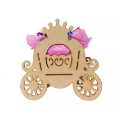 Laser Cut Princess Carriage Shaped Candy Box Cinderella Carriage Centerpiece