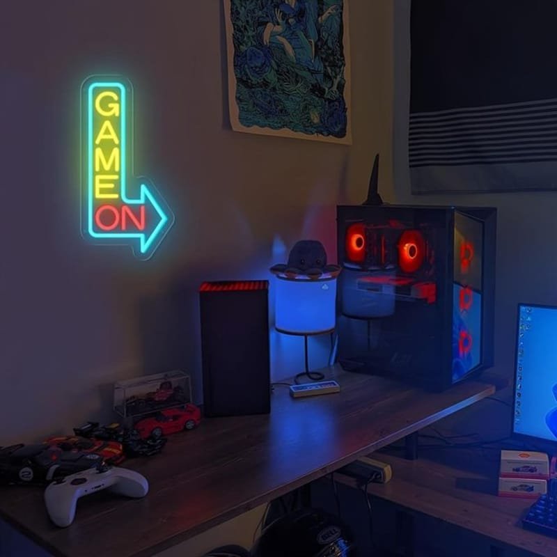 Laser Cut Game On Right Arrow Neon Sign Led Light Game Room Decor