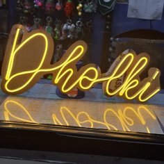 Laser Cut Dholki Neon Sign – Shaadi Wedding Backdrop Decor