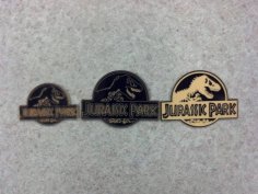 Laser Cut Jurassic Park Badges