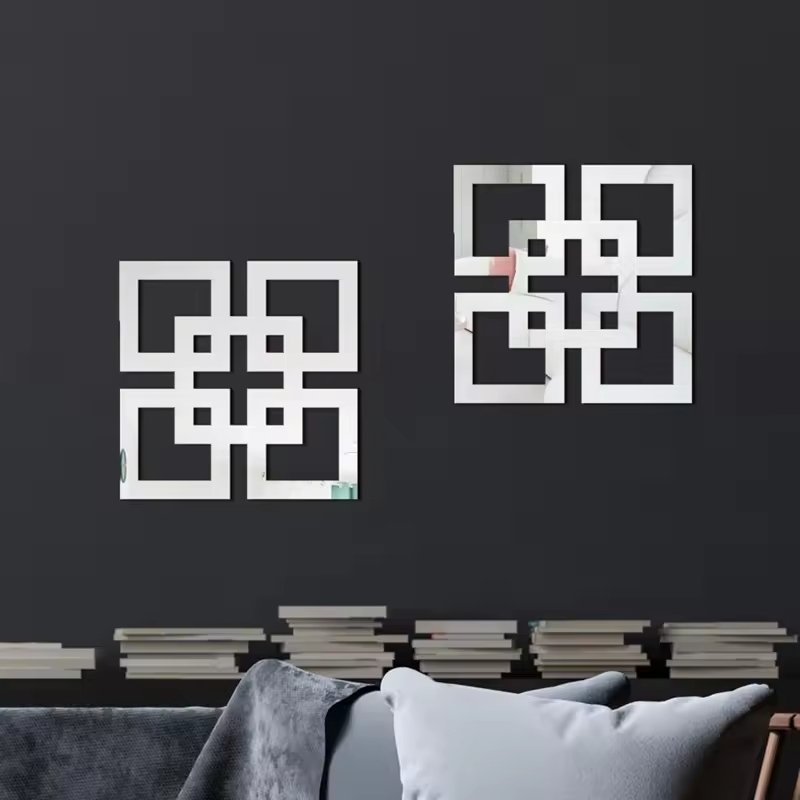 Laser Cut diamond-shaped Mirror Acrylic Decorative Wall Decor