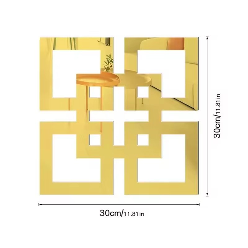 Laser Cut diamond-shaped Mirror Acrylic Decorative Wall Decor