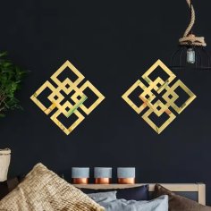 Laser Cut diamond-shaped Mirror Acrylic Decorative Wall Decor
