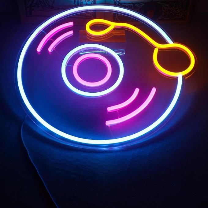Laser Cut Music Neon Sign Vintage Record Player Neon Sign