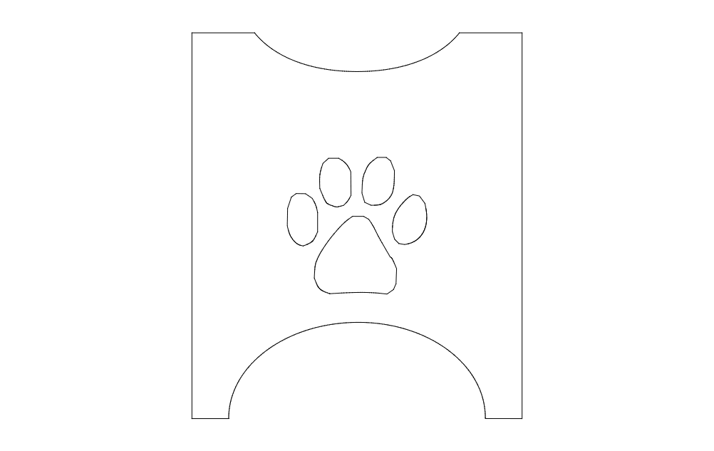 وعاء الكلب حامل الجانبين ملف dxf