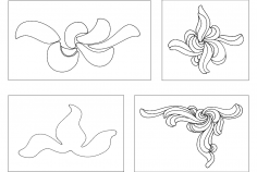 Arquivo dxf de design de flores
