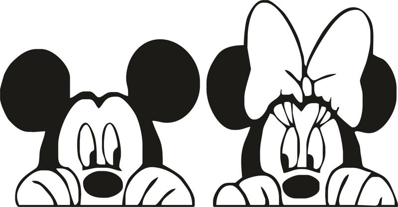 Micky- und Minnie-Maus-Silhouette-Vektor