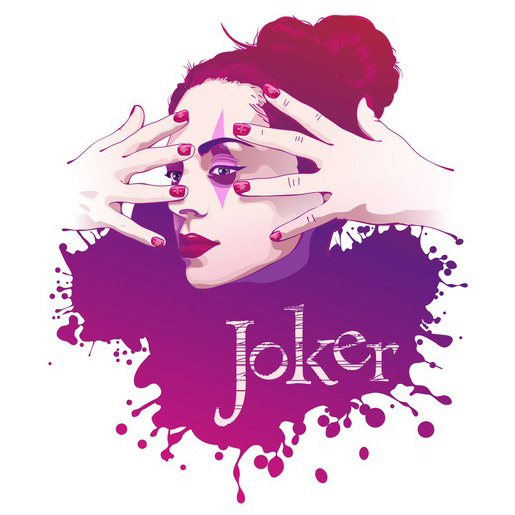 Векторная женская иллюстрация Джокера