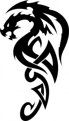 Vector de tatuaje de dragón celta