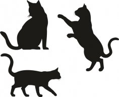 Cat Silhouette Vectors Free Vector