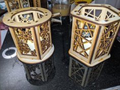 Laser Cut Decorative LED Votive Lantern DXF File