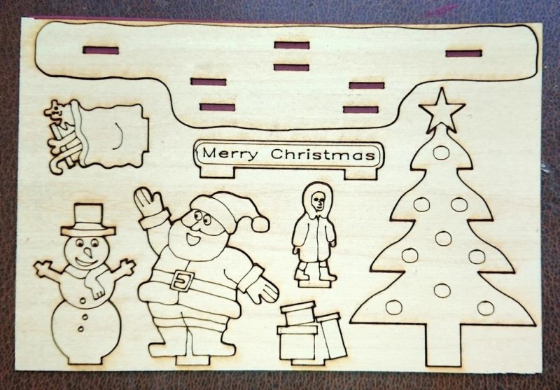 Laser Cut Christmas Holidays Scene