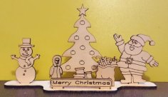 Laser Cut Christmas Holidays Scene