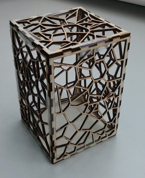 Laser Cut Wooden Voronoi Box SVG File