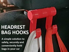 Car Headrest Bag Hooks 3D Printer Model