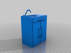 Doll Kitchen Sink Cabinet 3D Printer Model