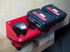 Milwaukee M12 Battery Holder And Wall Mount 3D Printer Model