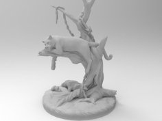 Black Panther On A Tree 3D Printer Model