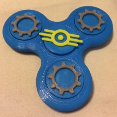 Fidget Tri-Spinner With Themed Bearing Caps 3D Printer Model