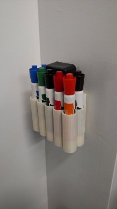 Dry Erase Marker And Eraser Holder For Whiteboard 3D Printer Model