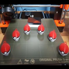 Pokeball Keychain Multicolor 3D Printer Model