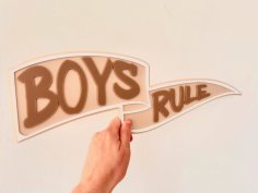 Laser Cut Boys Rule Sign