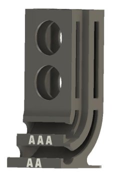 AAA And AA Battery Holder With Embossed Text 3D Printer Model